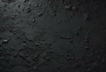 close up view of dark paint on the wall, with some scattered rocks
