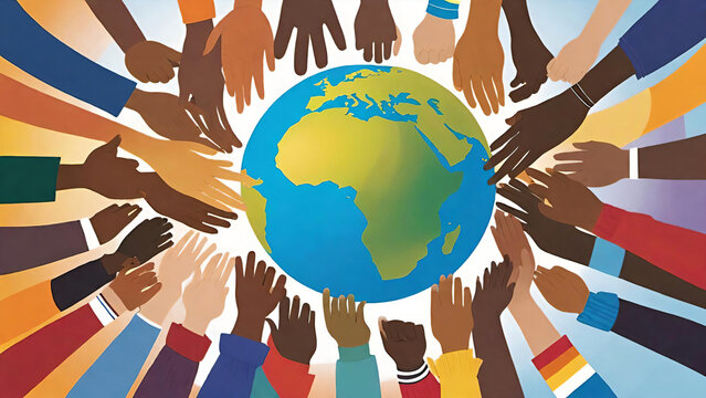 Hands around the globe