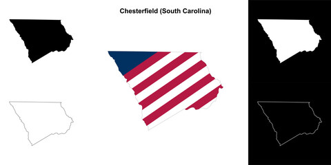 Chesterfield County (South Carolina) outline map set