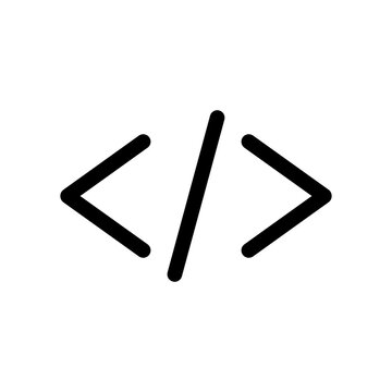 Code icon in black and outline style