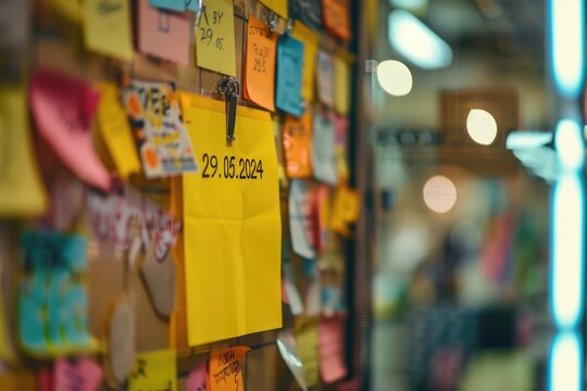 AI generated illustration of a yellow sticky note with the Memorial Day date May 29, 2024 written