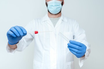 Doctor Explaining Laboratory Test Result, Nurse Gather Specimen For Testing