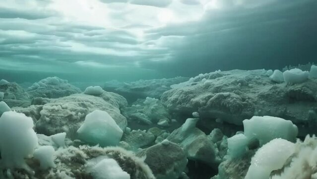 clear beautiful underwater footage from the icy arctic