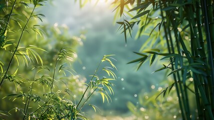 Obraz premium Bamboo, landscape, clean background, commercial shooting