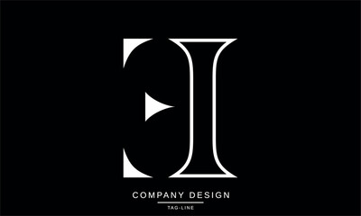 EI, IE Abstract Letters Logo Monogram Design Font