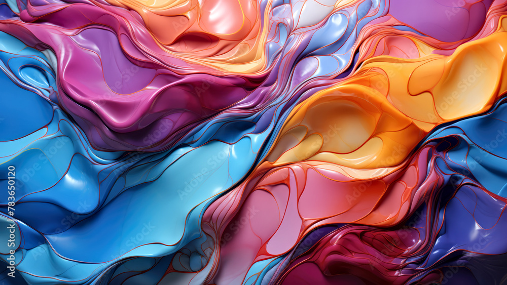 Canvas Prints colorful abstract liquid paintings. three-dimensional effect. background for landing, template or pr