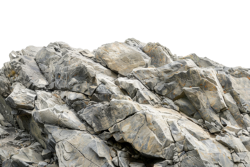 Large heavy rock stone isolated on background, flying rock in the space, natural giant boulder for decoration in garden yard.