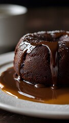 chocolate cake with cream, ai generated