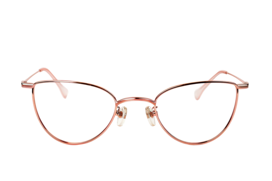 Round eyeglasses with modern and minimal style isolated on background, optical accessories for male and female in daily life.
