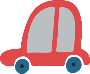Car flat vector illustration in doodle style.