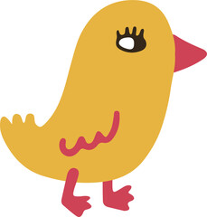 Bird flat vector illustration in doodle style.