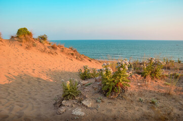 Beautiful sand dunes at the beach in Manavgat, Turkey