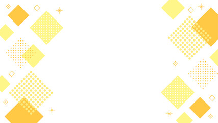 幾何学　フレーム　黄色　メンフィス　四角　キラキラ