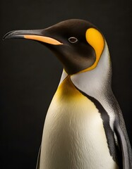 king penguin on a black backdrop