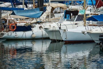 Boats in the harbor in Las Palmas Marina, Canary Islands, Spain