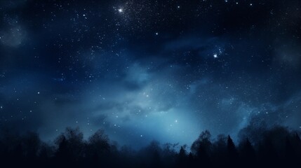 Tranquil Night Sky Adorned with Shimmering Stars and the Milky Way