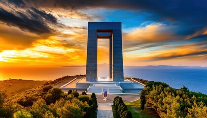Martyrs Monument, 1915 first World War I. Çanakkale Gallipoli peninsula. Turkish flag 
