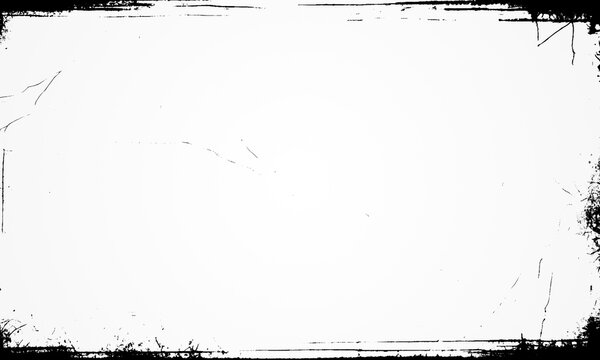 Grunge black ink border frame background, texture frame in black, grunge paint brush, design element, banner resource with framed effect. Space for text or image