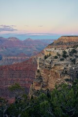Aerial view of Grand Canyon landscape during sunset