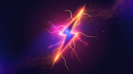 A charming isolated flying lightning bolt  AI generated illustration