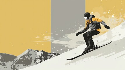 Snowboarding jump, extreme sports, winter action, daring and cool - obrazy, fototapety, plakaty