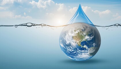 World Water Day Concept. Water for peace. Saving water and world environmental protection 