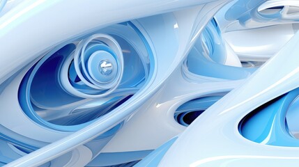 Abstract futuristic contemporary modern cosmic design in cartoon style. Digital generated illustration in grey and blue shades.