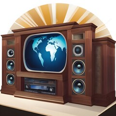 old tv set isolated. generated with AI