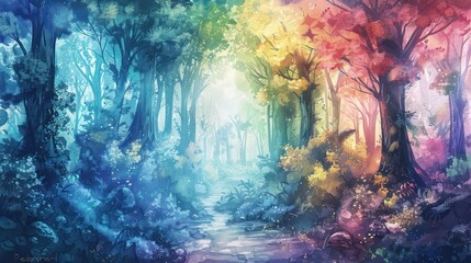 Obraz na płótnie Canvas Fantasy Forest Transition