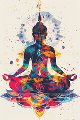 Colorful illustration of the Buddha