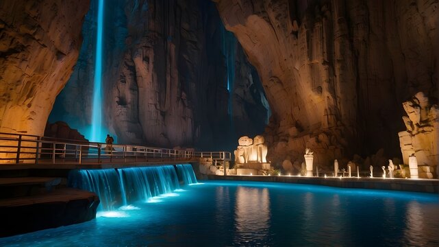Nighttime Vegas, artificial intelligence, water levs, and caves