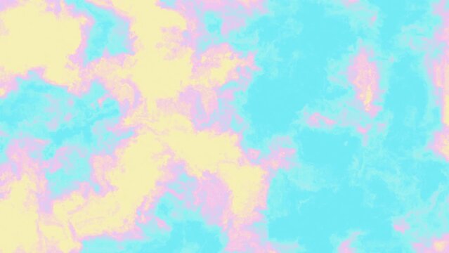 Blue, Yellow, and Pink Gradient Cloudscape: Abstract Vaporwave Smoke Animation. Smooth and Dreamy Transitions of Trendy and Beautiful Colors on Matte Background. 4K Chillwave Visual Experience