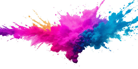 Bright colorful watercolor splash splatter stain brush strokes on white background. Modern vibrant aquarelle spot. Rainbow trendy isolated design on white. Element. Vector watercolor illustration.	