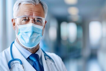 Photo of medical doctor wearing face mask.