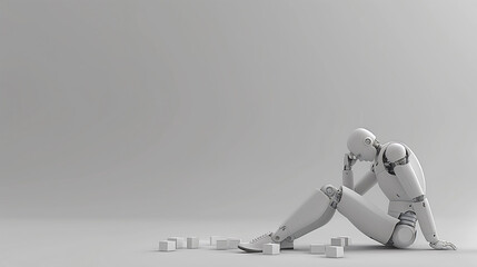 Robotic Despair: Humanoid in Contemplation Among Batteries