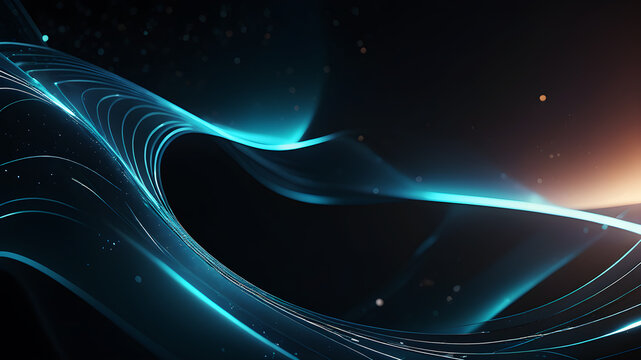 Design a futuristic abstract background with smooth, dynamic curves inspired by technology and innovation