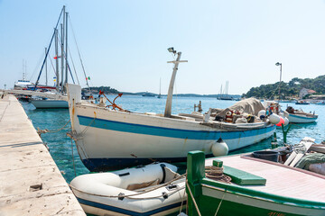 Hvar waterfront walk with boats tied up