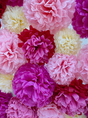 the pattern of artificial pink flowers