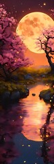 Obraz na płótnie Canvas sunset over water