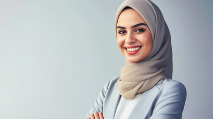 Successful Eastern Woman at Office, Professional Look, Respecting Traditions. Equality, Diversity, Empowerment. International Company, Modern Society, Globalisation. Business, Work, Career, Education