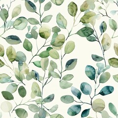 Delicate watercolor sprigs, seamless pattern, soft green huess. Seamless Pattern, Fabric Pattern, Tumbler Wrap, Mug Wrap.