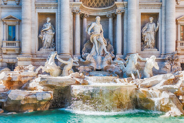 Trevi Fountain, iconic landmark in the centre of Rome, Italy - 783672388