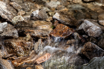 View of the flowing stream in the valley