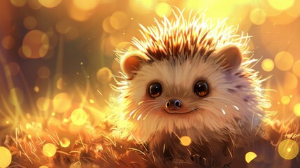 Hyperrealistic Hedgehog in Earthy Ambiance