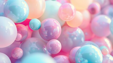 Vibrant Pastel Bubbles Background with Soft Bokeh Effect