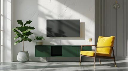 Radiant Serenity: Elevate Your Living Space with Modern Wall-Mounted TV