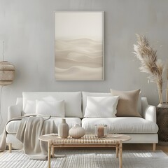 Elegant Simplicity: Minimalist Living Room Mockup Frame