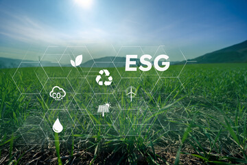Field produces crops with zero environmental impact. ESG Social Governance of the Environment