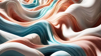 Deurstickers Experiment with organic, flowing curves to compose an abstract background reminiscent of natural forms like waves or clouds © Farhan