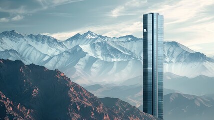 "Urban Majesty: Skyscraper in Nature's Embrace"